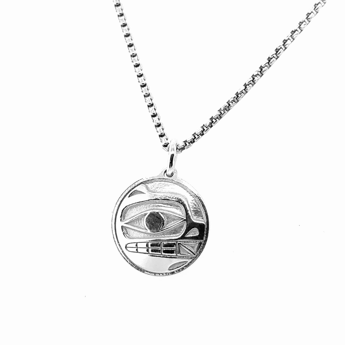 Pendant - Sterling Silver - Round - Bear - Mini - 15mm