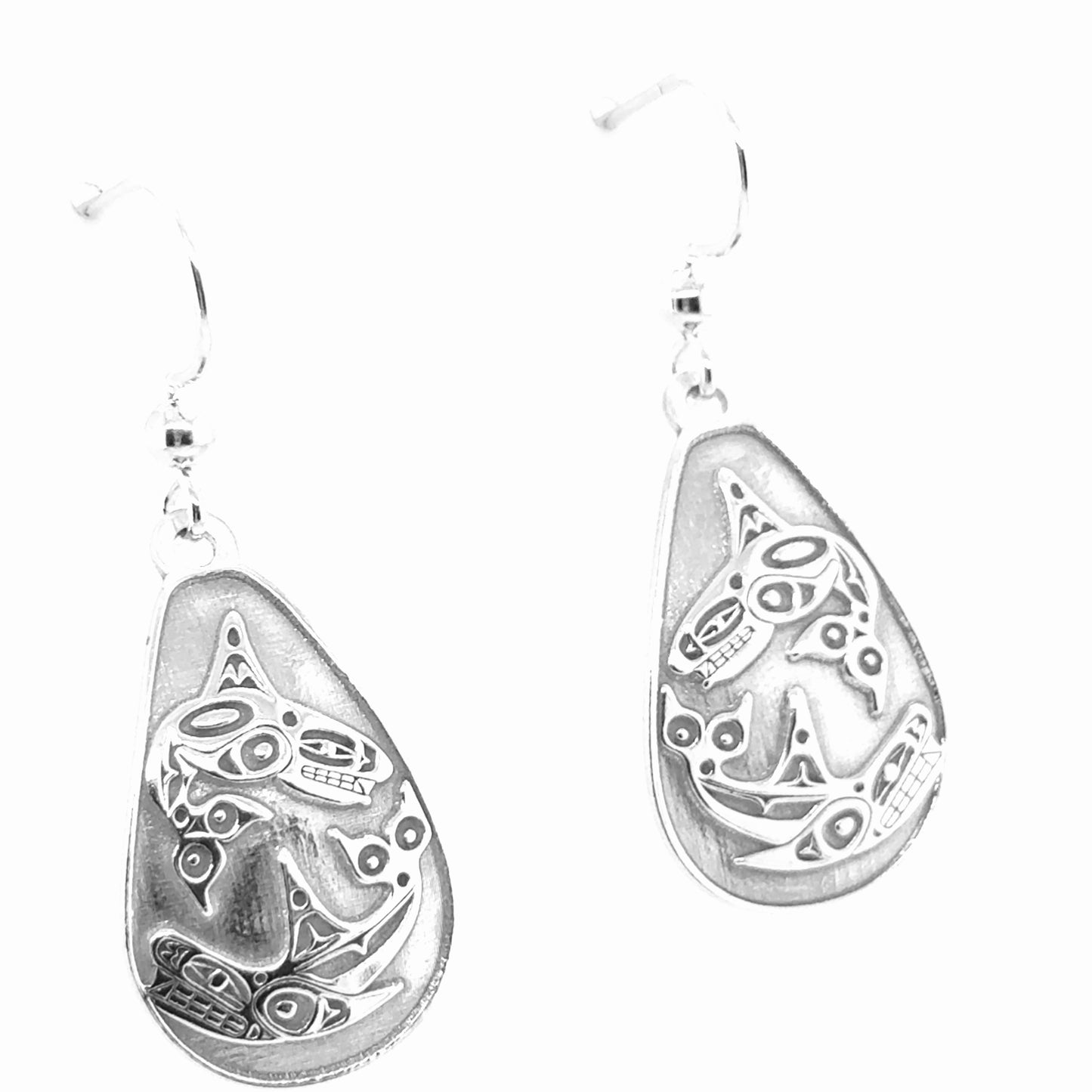 Earrings - Sterling Silver - Drop - Teardrop - Orcas - 25mm