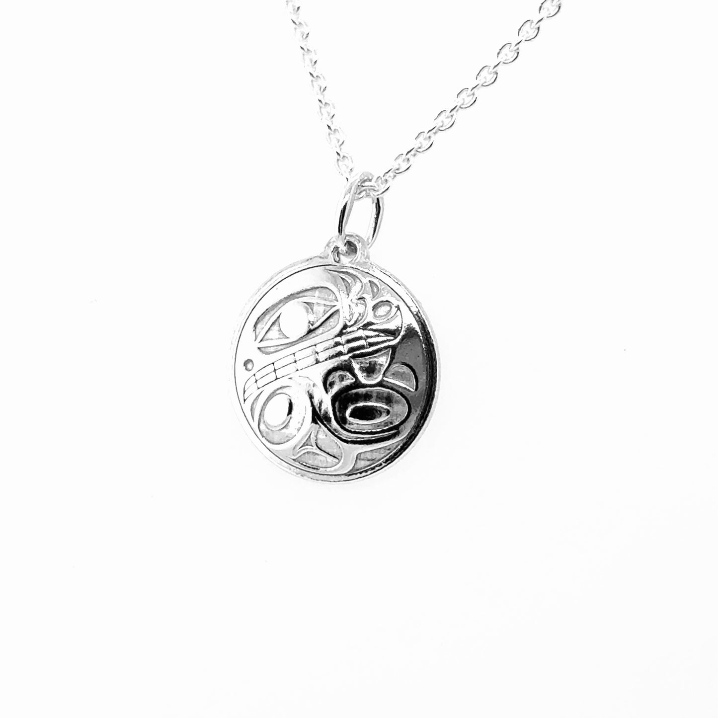 Pendant - Sterling Silver - Round - Orca 2 - Mini - 15mm