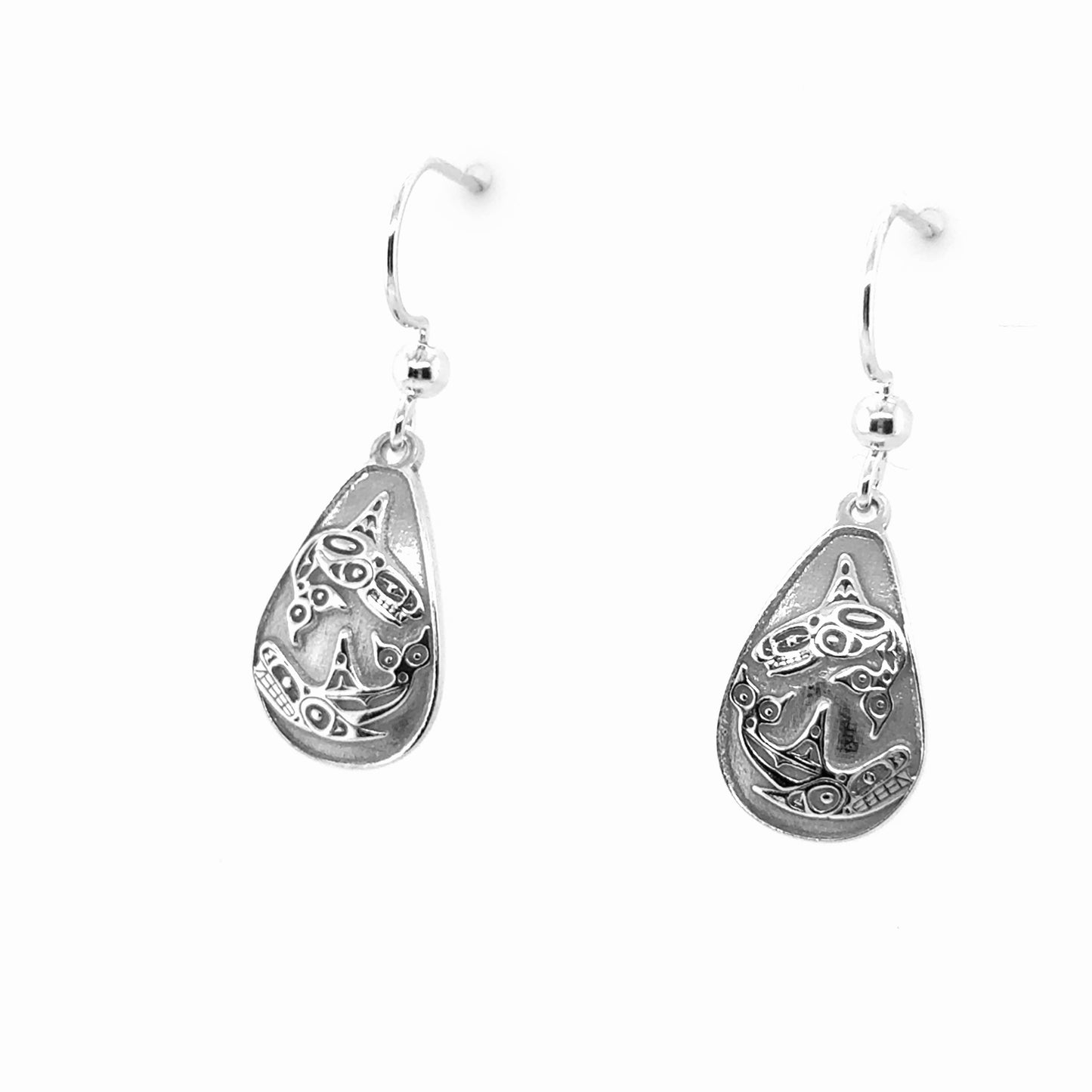 Earrings - Sterling Silver - Drop - Teardrop - Orcas - 18mm