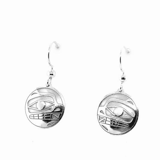 Earrings - Sterling Silver - Drop - Round - Bear - 15mm