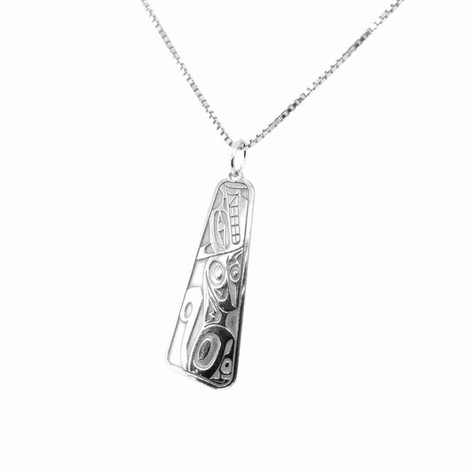 Pendant - Sterling Silver - Triangle - Wolf - 30mm