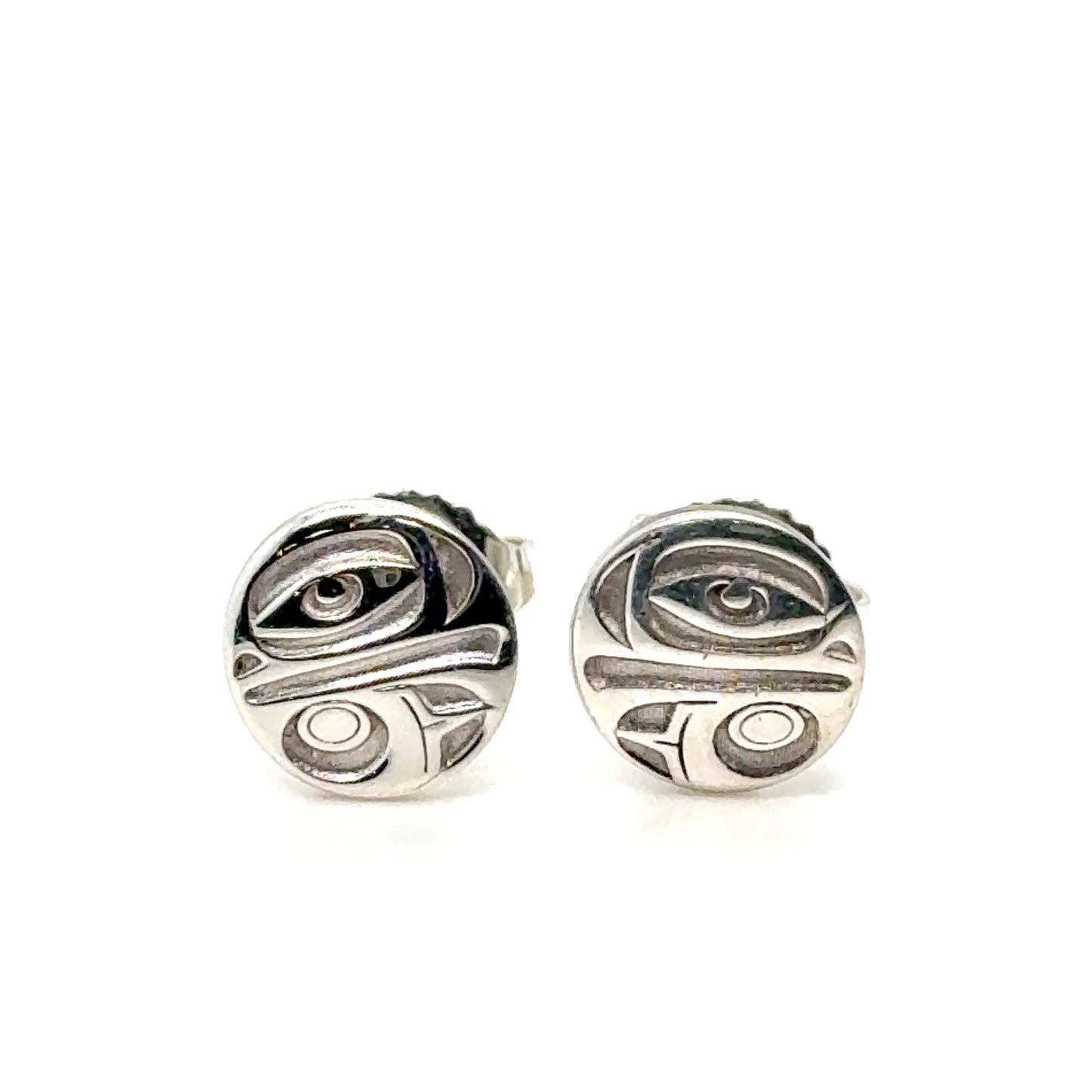 Studs - Sterling Silver - Round - Mini - 8mm- Eagle