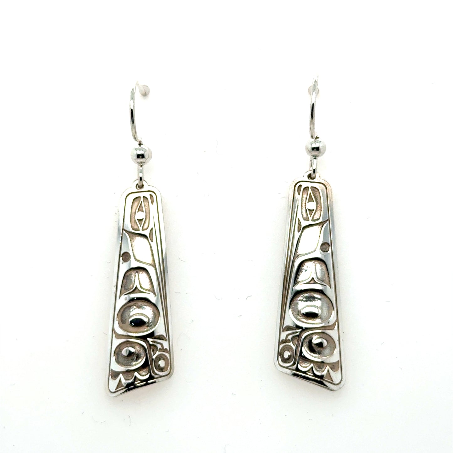 Earrings - Sterling Silver - Drop - Long Triangle - Hummingbird - 32mm