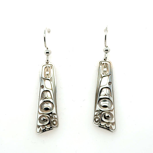 Earrings - Sterling Silver - Drop - Long Triangle - Hummingbird - 32mm