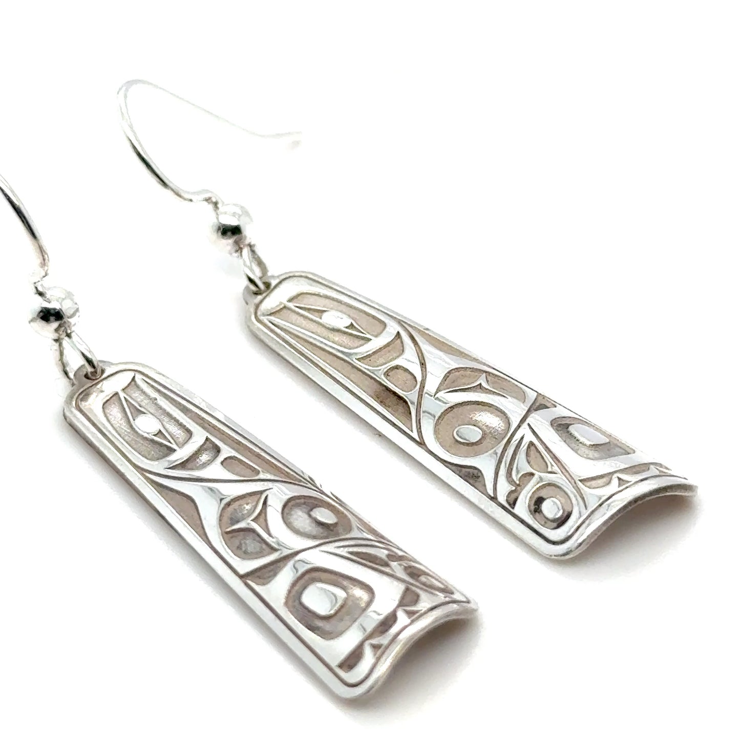 Earrings - Sterling Silver - Drop - Long Triangle - Raven - 32mm