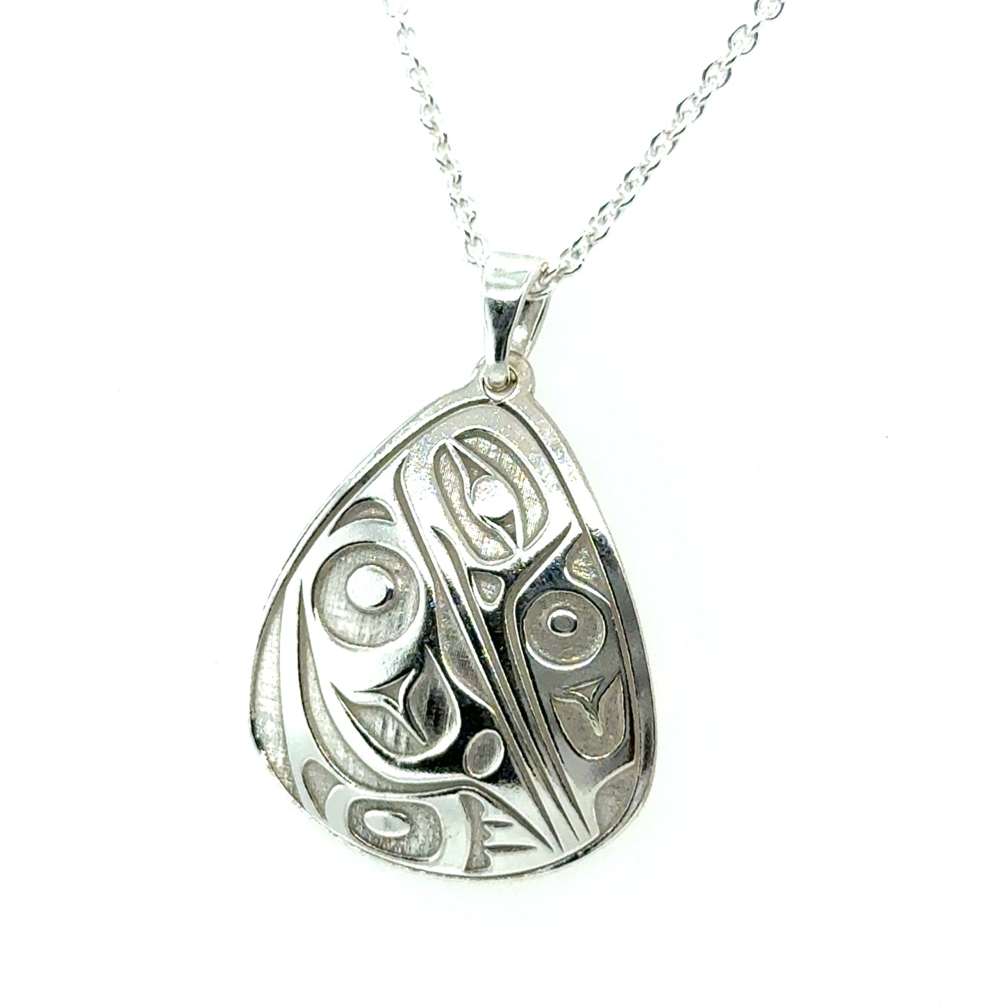 Pendant - Sterling Silver - Triangle - Hummingbird - 25mm