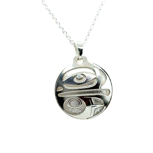 Pendant - Sterling Silver - Round - Eagle - Small - 20mm