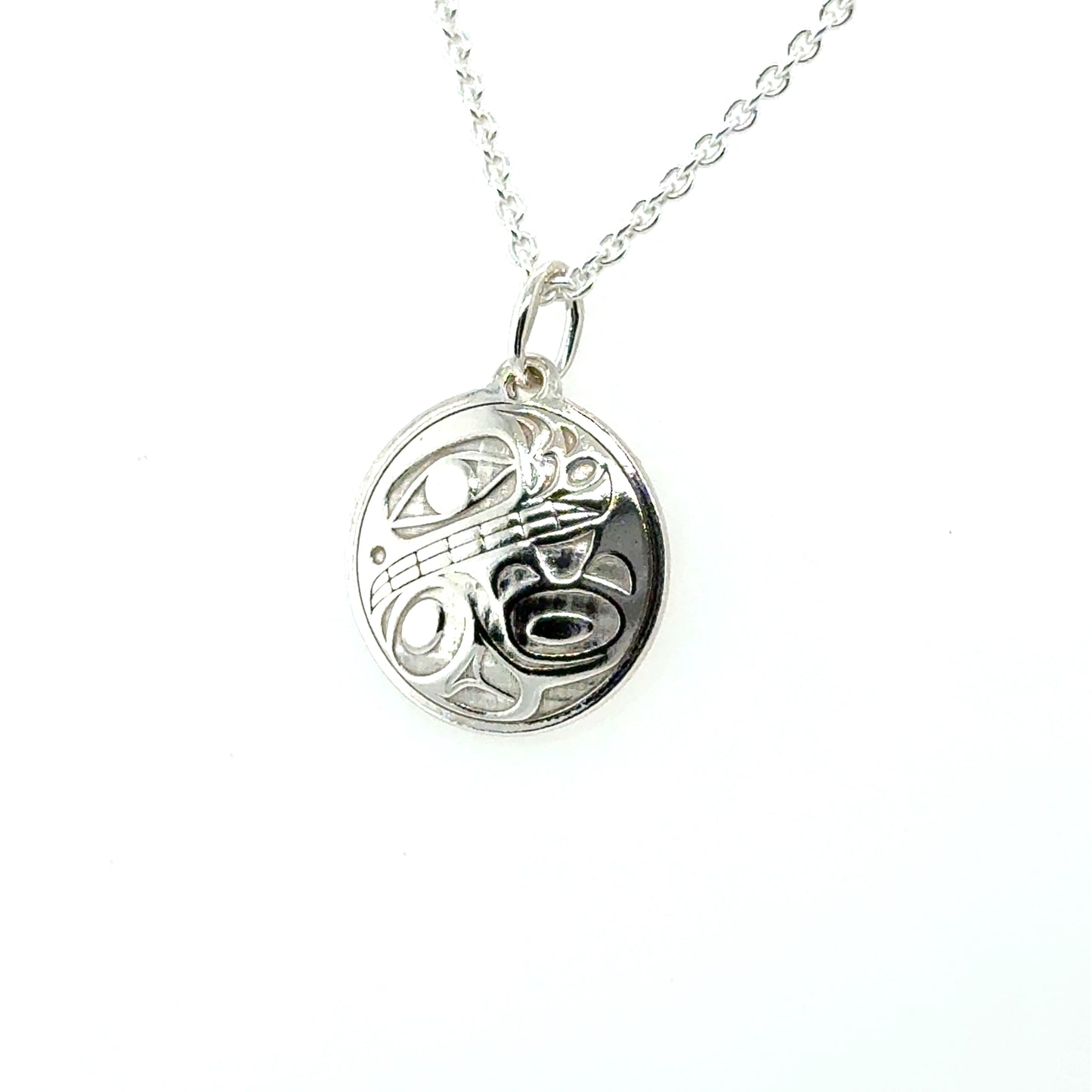 Pendant - Sterling Silver - Round - Orca 2 - Mini - 15mm