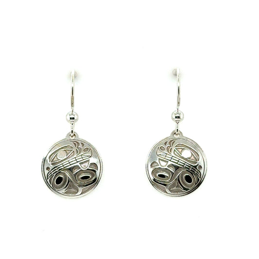 Earrings - Sterling Silver - Drop - Round - Orca 2 - 15mm