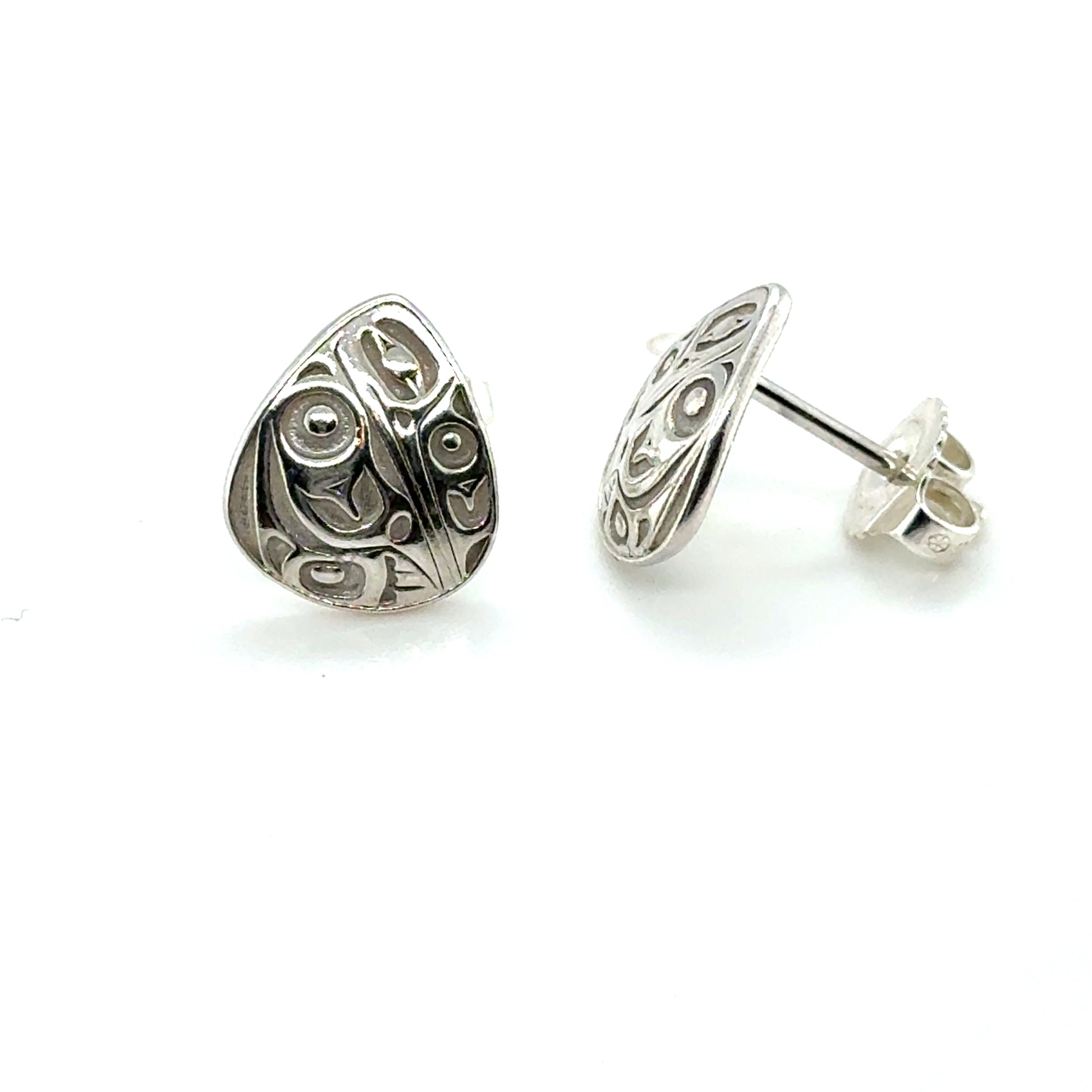Studs - Sterling Silver - Triangle - Small - Hummingbird