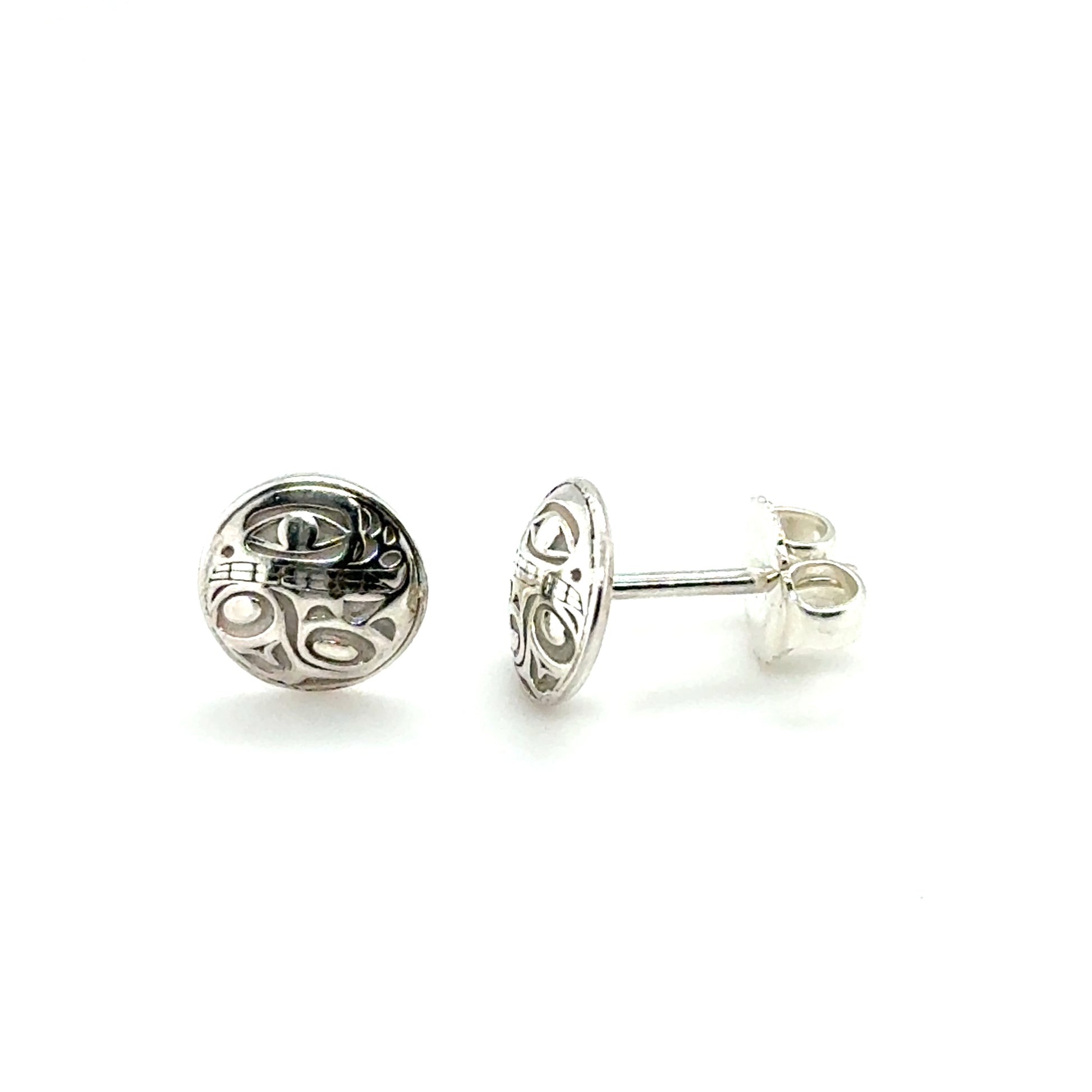 Studs - Sterling Silver - Round - Mini - 8mm - Orca 2