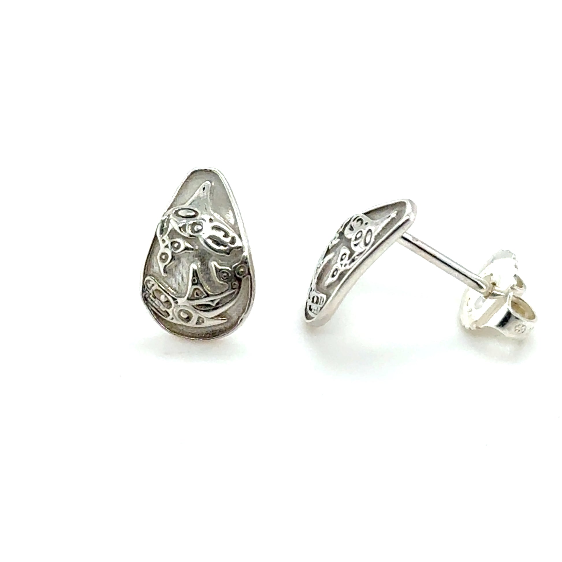 Studs - Sterling Silver - Teardrop - Mini - 10mm - Orcas