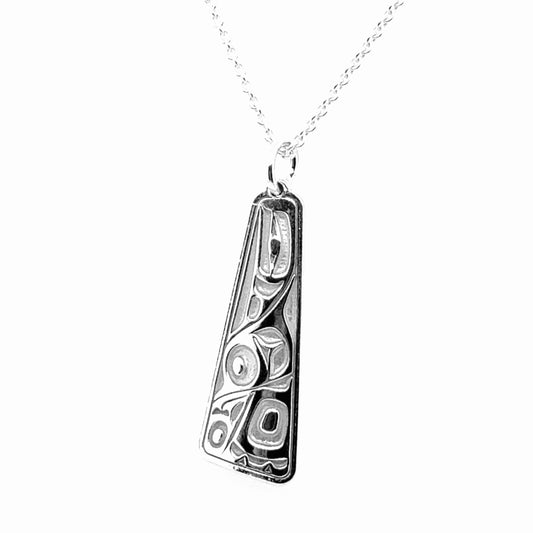 Pendant - Sterling Silver - Triangle - Raven - 30mm