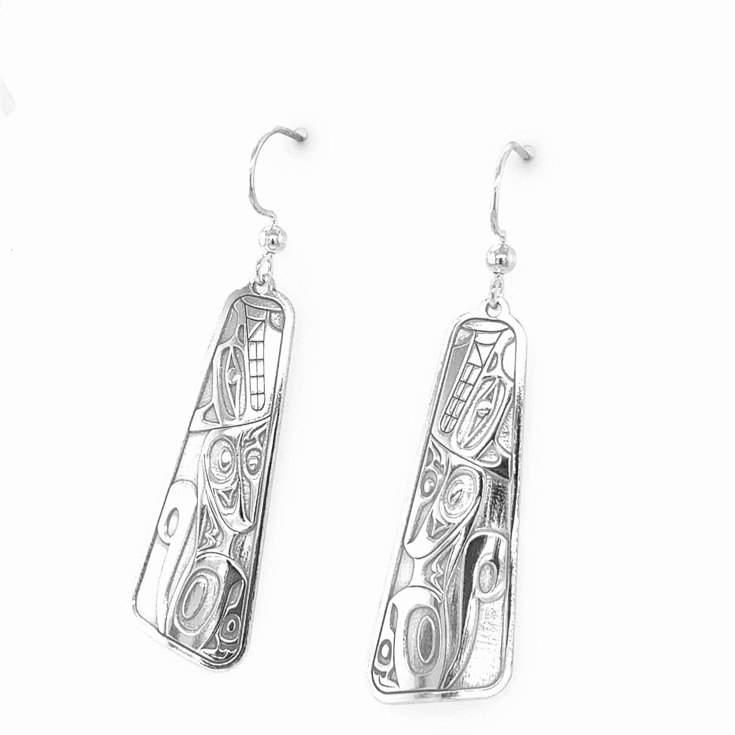 Earrings - Sterling Silver - Drop - Long Triangle - Wolf - 41mm