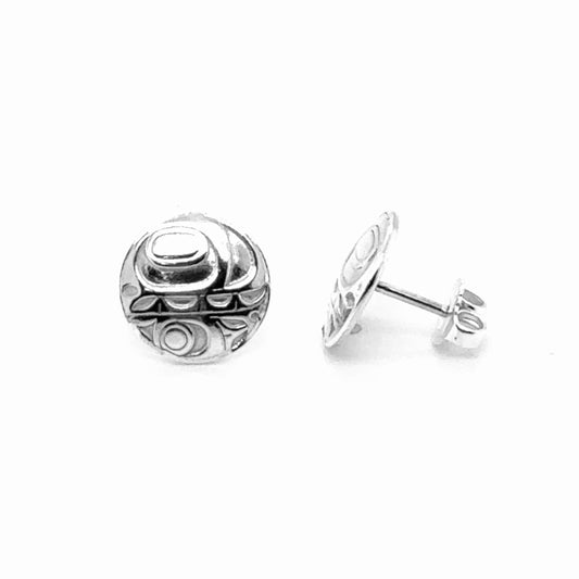 Studs - Sterling Silver - Round - Small - Orca - 12mm