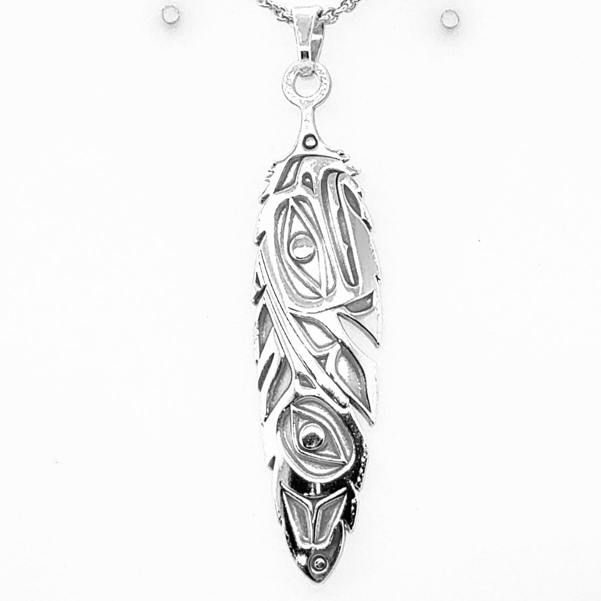 Pendant - Sterling Silver - Feather - Eagle & Hummingbird