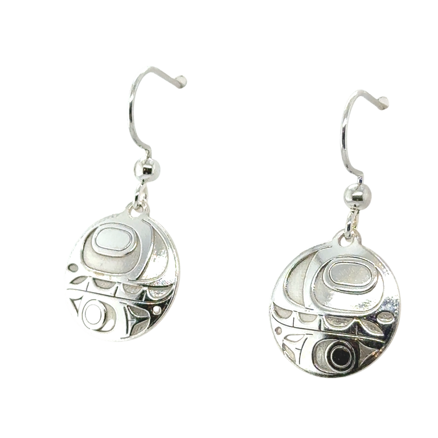 Earrings - Sterling Silver - Drop - Round - Orca - 15mm
