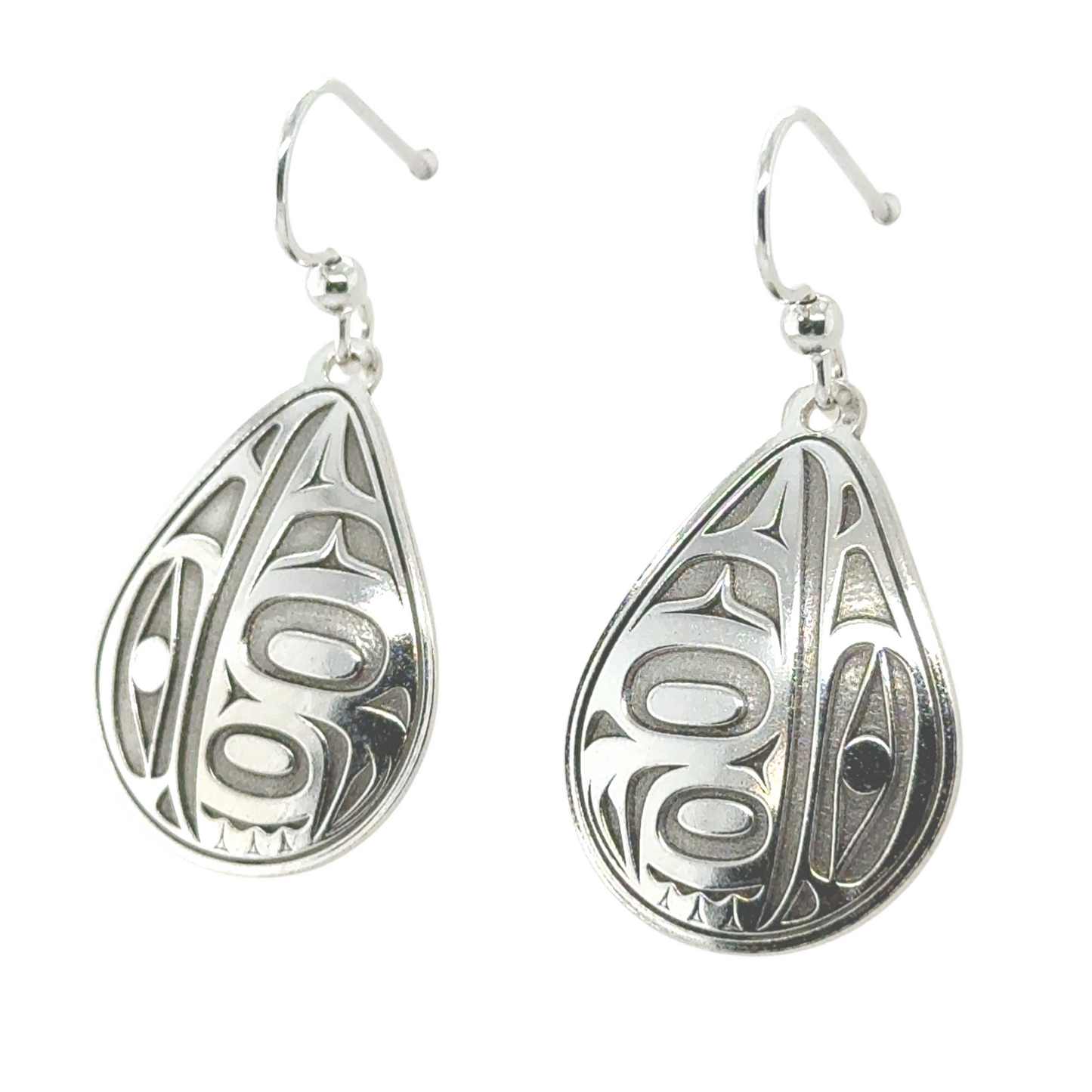 Earrings - Sterling Silver - Drop - Teardrop - Raven - 28mm