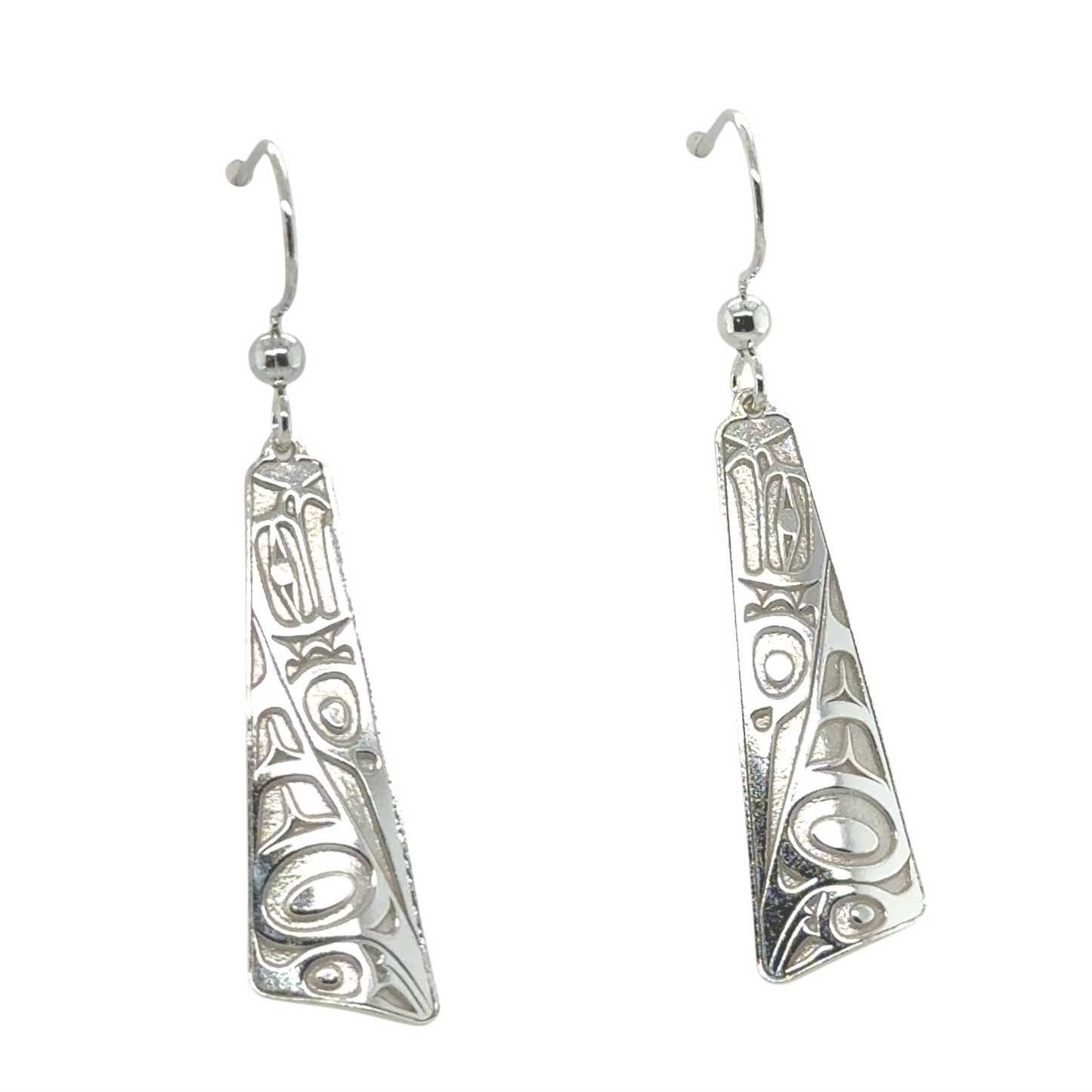 Earrings - Sterling Silver - Drop - Long Triangle - Eagle - 32mm