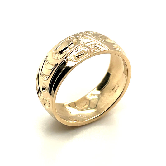 Ring - 14kt y gold - Wolf