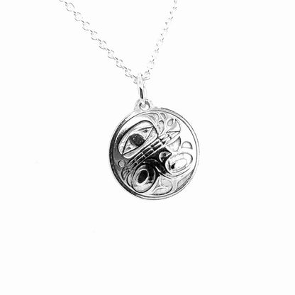 Pendant - Sterling Silver - Round - Orca 2 - Mini - 15mm
