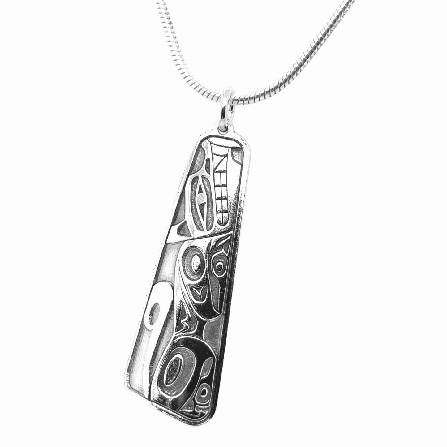 Pendant - Sterling Silver - Triangle - Wolf - 38mm