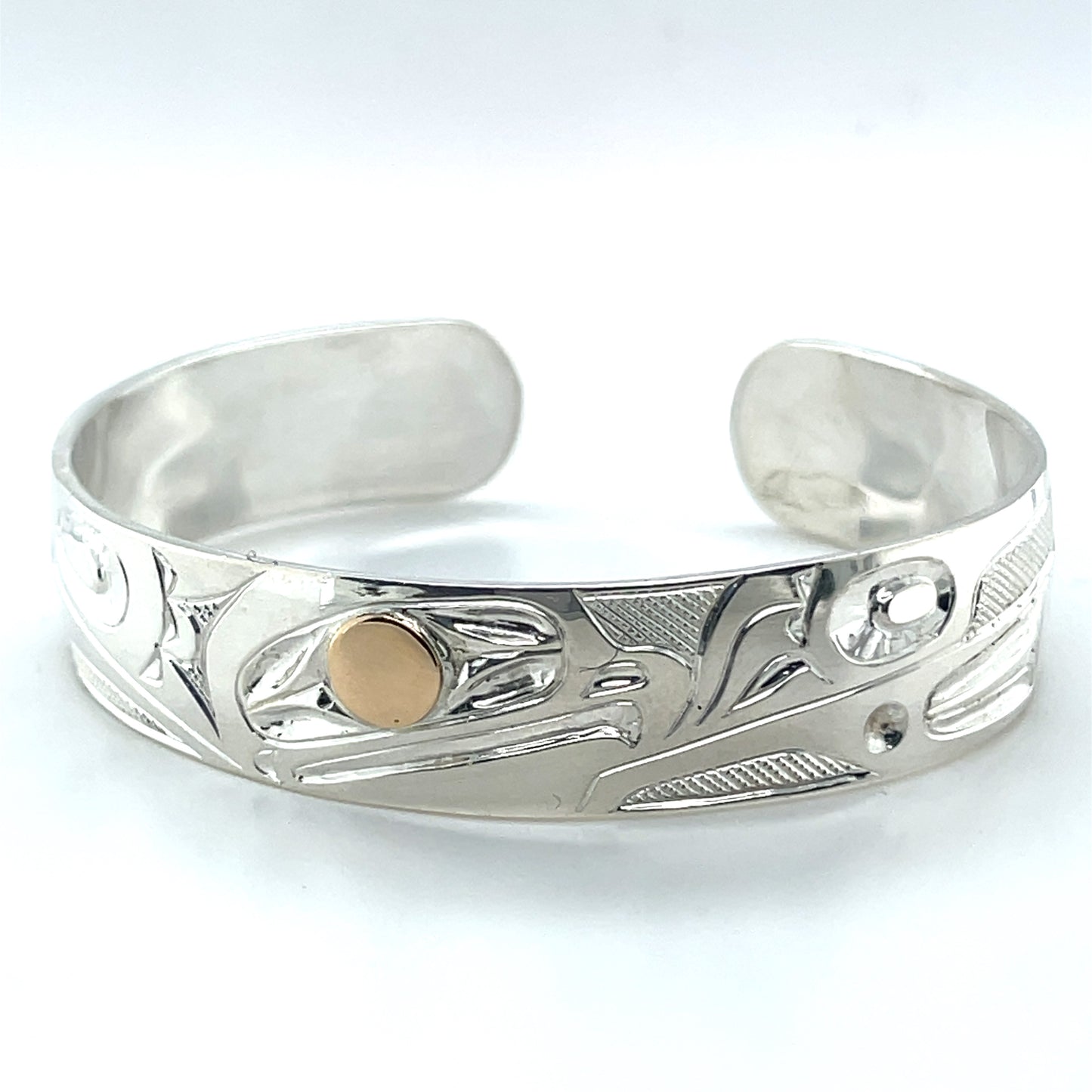 Bracelet - Sterling Silver with 14k - 1/2" - Eagle for Linda