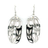 Earrings - Sterling Silver - Drop - Oval - Raven - 38mm