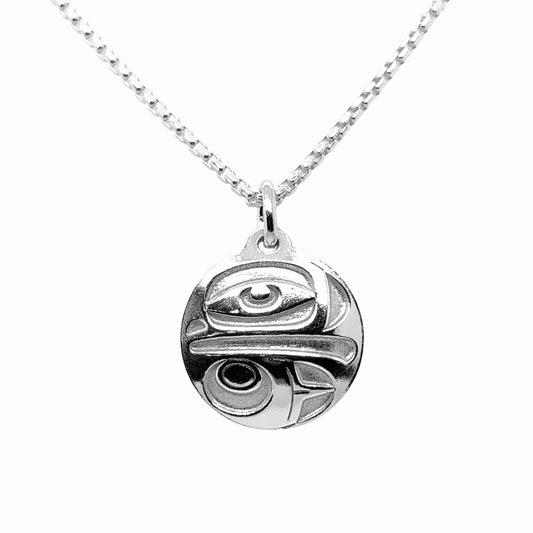 Pendant - Sterling Silver - Round - Eagle - Mini - 15mm