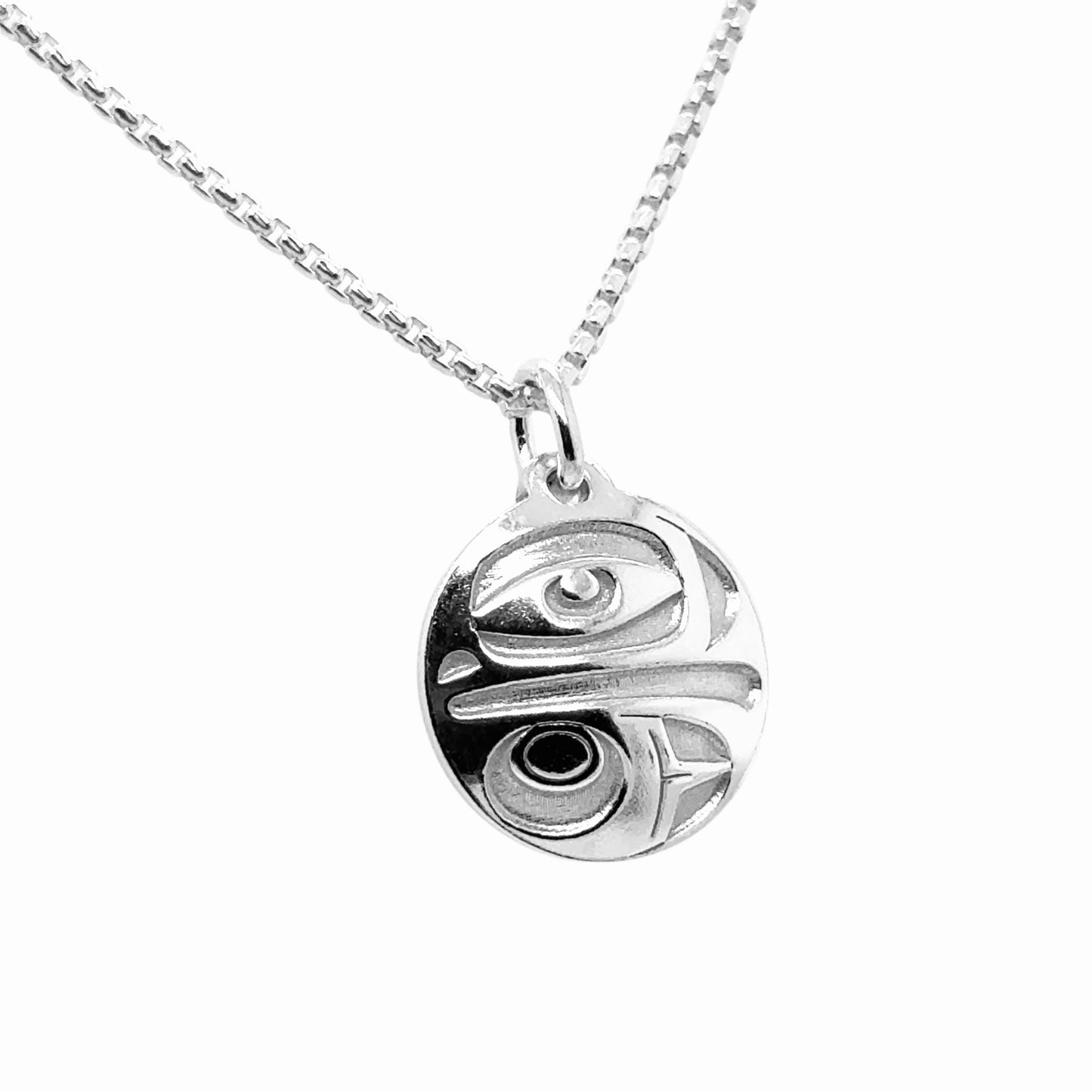 Pendant - Sterling Silver - Round - Eagle - Mini - 15mm