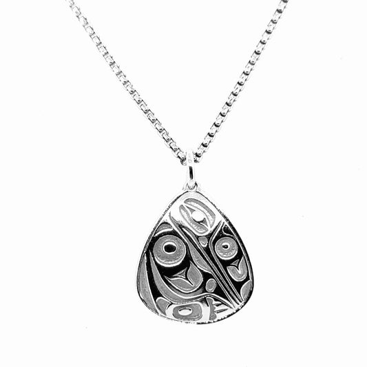 Pendant - Sterling Silver - Triangle - Hummingbird - Mini - 20mm