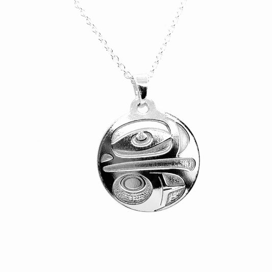 Pendant - Sterling Silver - Round - Eagle - Small - 20mm