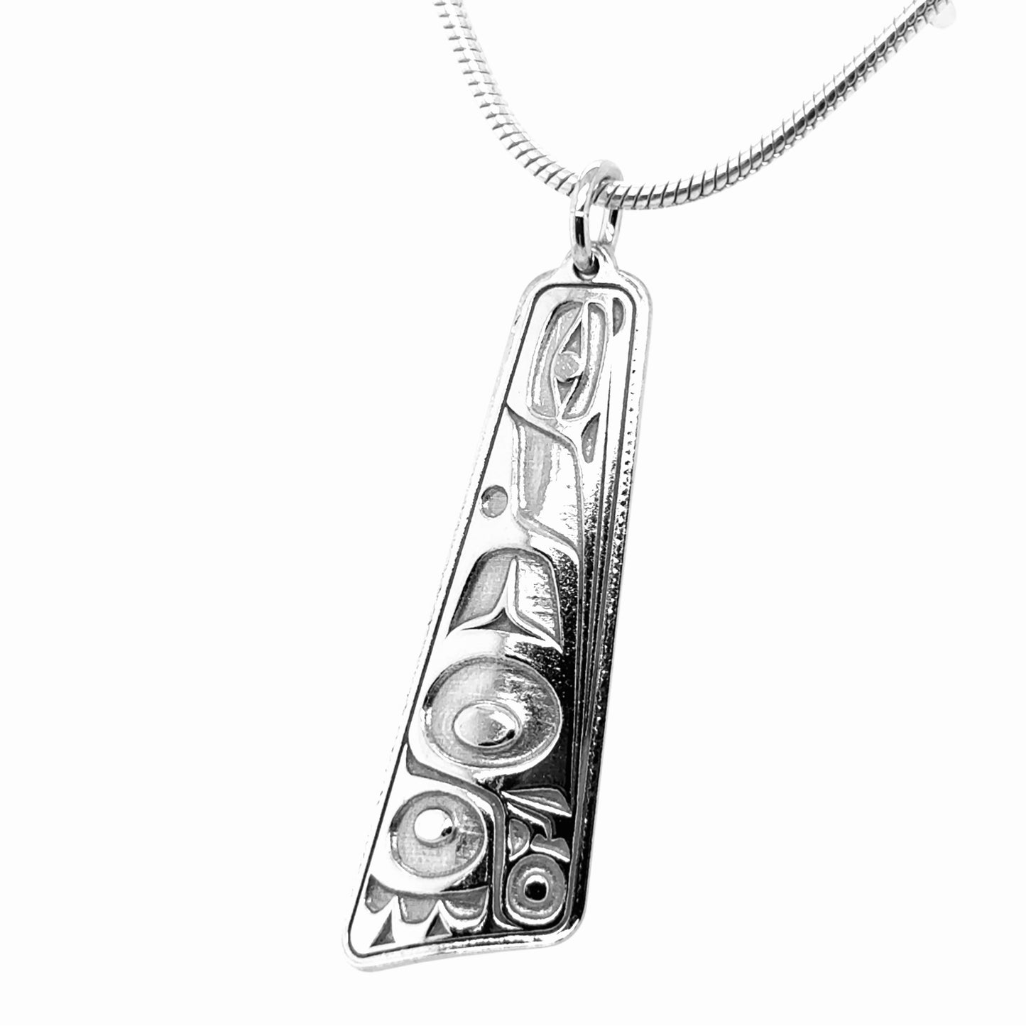 Pendant - Sterling Silver - Triangle - Hummingbird - 38mm
