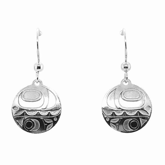 Earrings - Sterling Silver - Drop - Round - Orca - 15mm