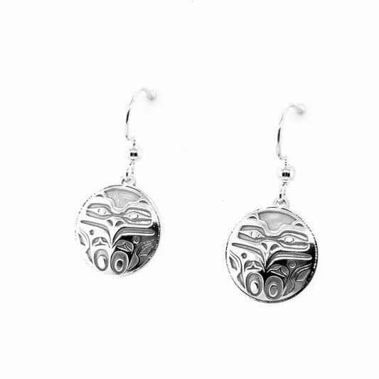 Earrings - Sterling Silver - Drop - Round - Eagle Front - 15mm