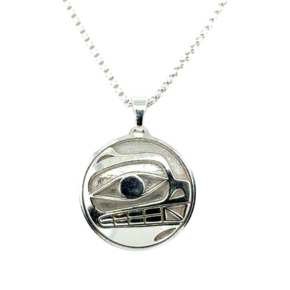 Pendant - Sterling Silver - Round - Bear - Small - 20mm