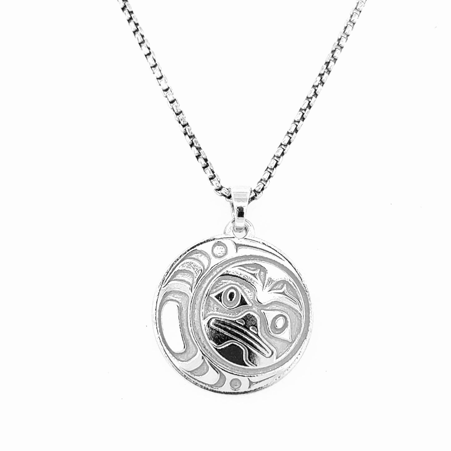 Pendant - Sterling Silver - Round - Moon - Small - 20mm