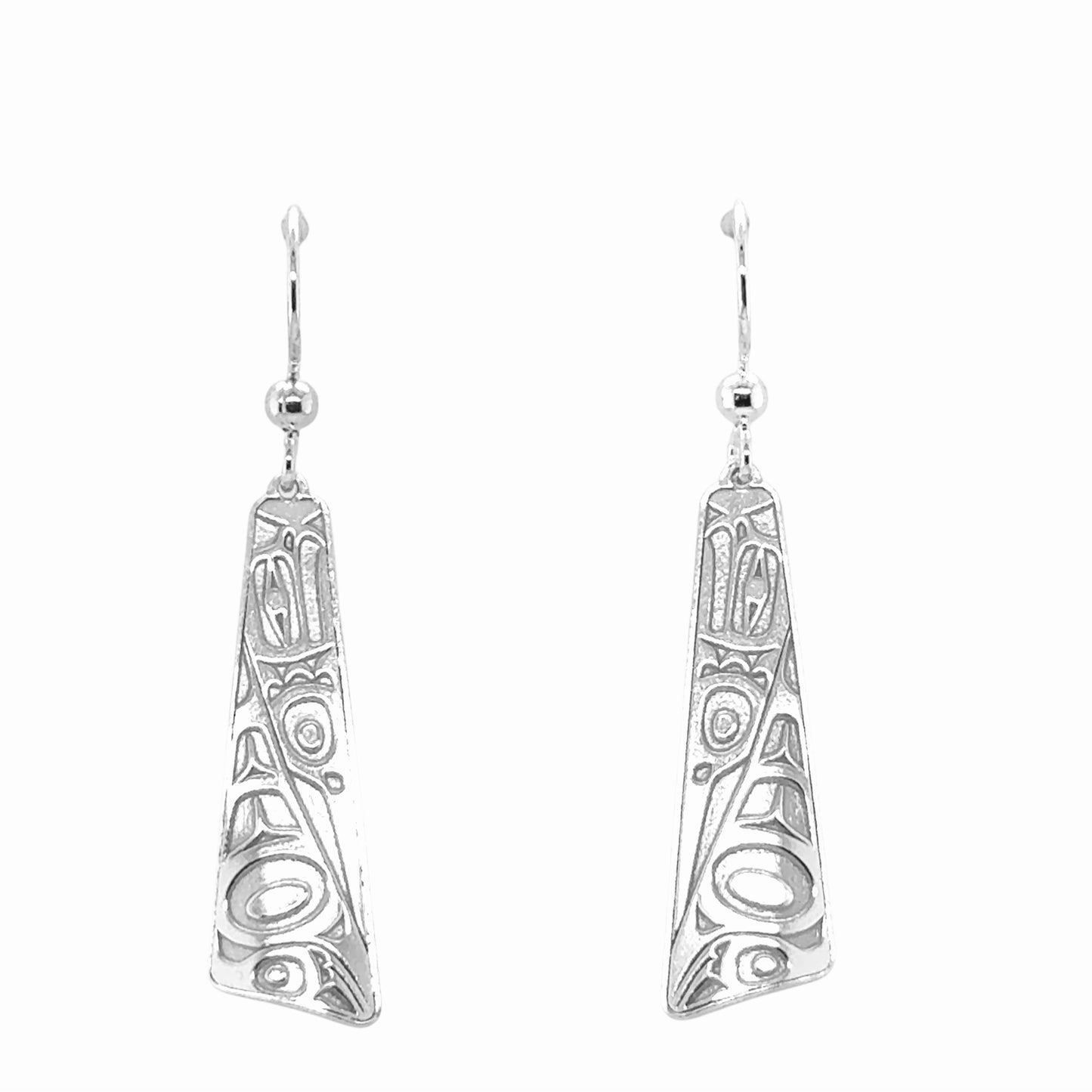Earrings - Sterling Silver - Drop - Long Triangle - Eagle - 32mm