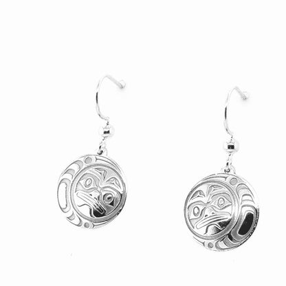 Earrings - Sterling Silver - Drop - Round - Moon - 15mm