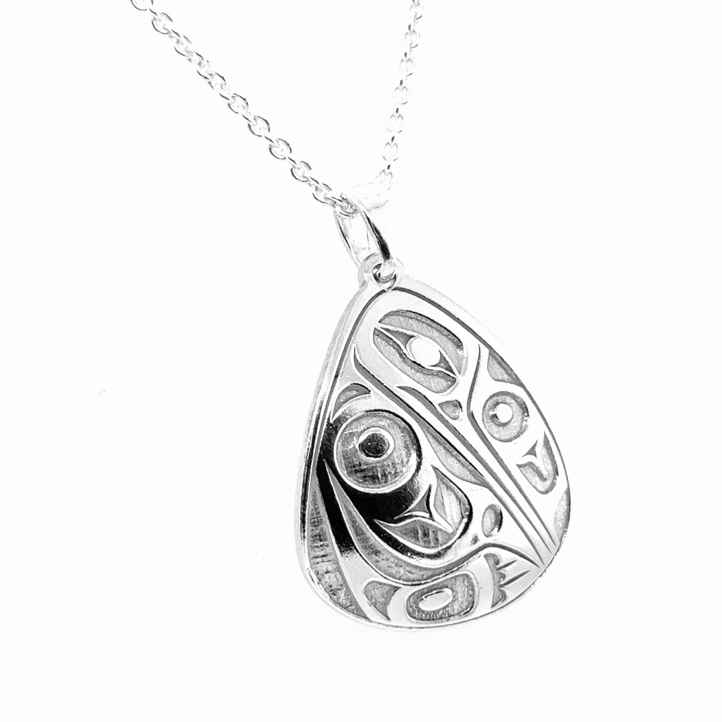Pendant - Sterling Silver - Triangle - Hummingbird - 25mm