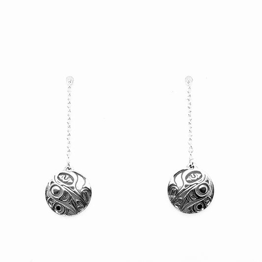 Earrings - Sterling Silver - Drop - Threaders - Hummingbird - 10mm