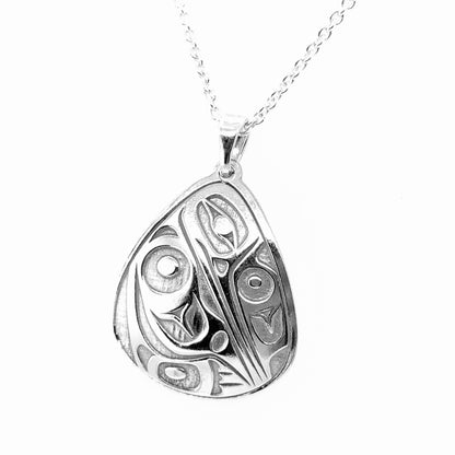 Pendant - Sterling Silver - Triangle - Hummingbird - 25mm