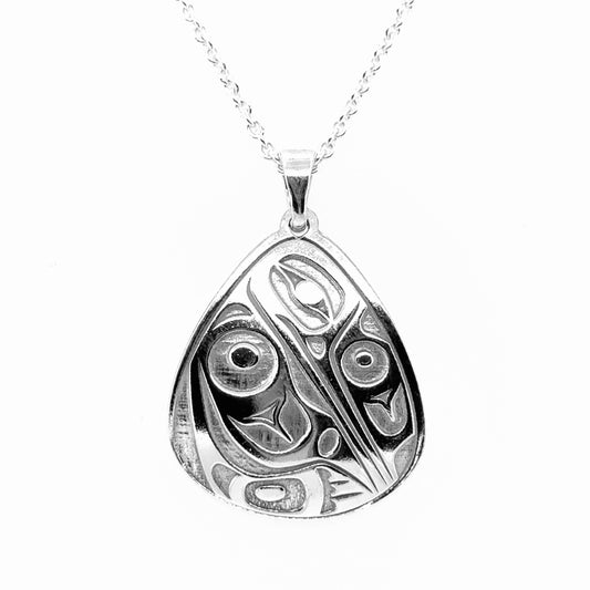 Pendant - Sterling Silver - Triangle - Hummingbird - 25mm