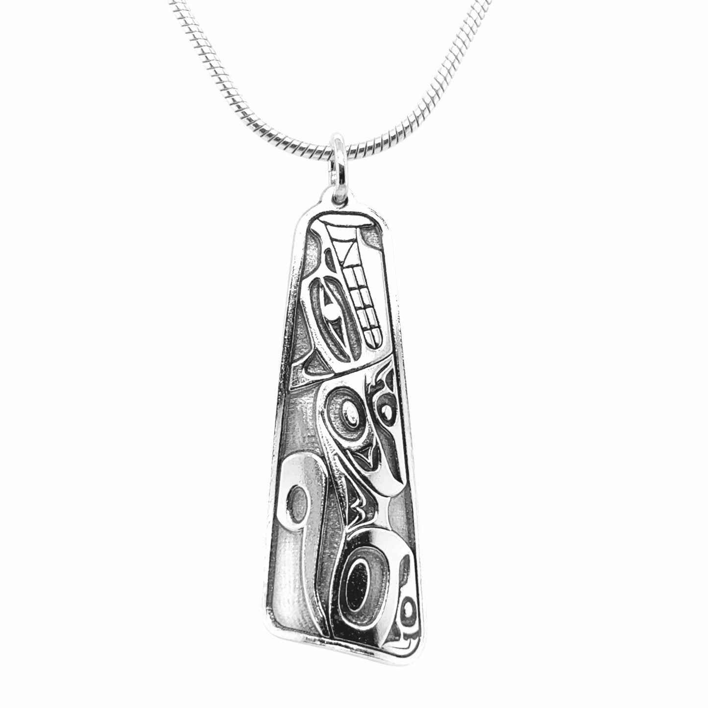 Pendant - Sterling Silver - Triangle - Wolf - 38mm