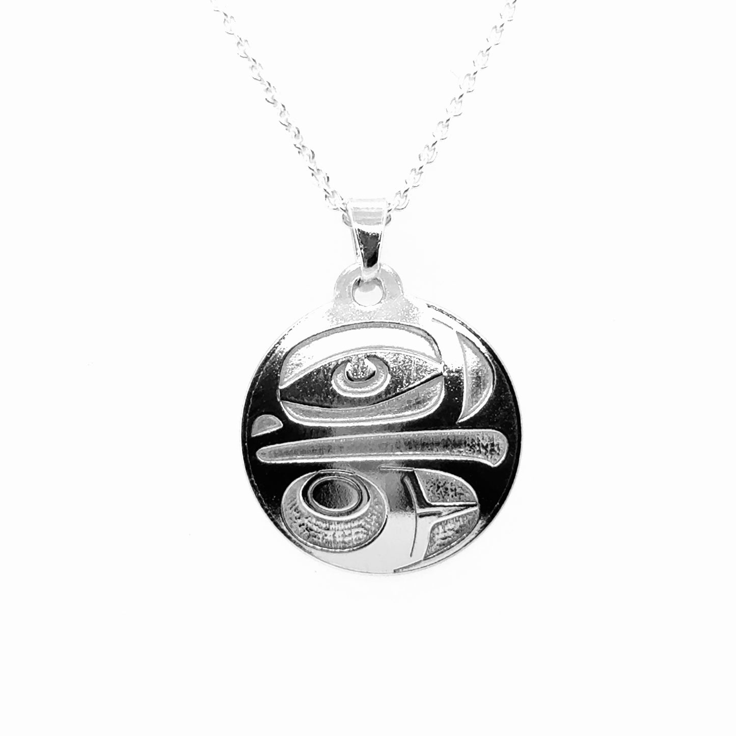 Pendant - Sterling Silver - Round - Eagle - Small - 20mm