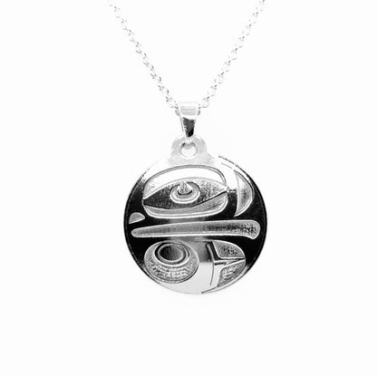 Pendant - Sterling Silver - Round - Eagle - Small - 20mm