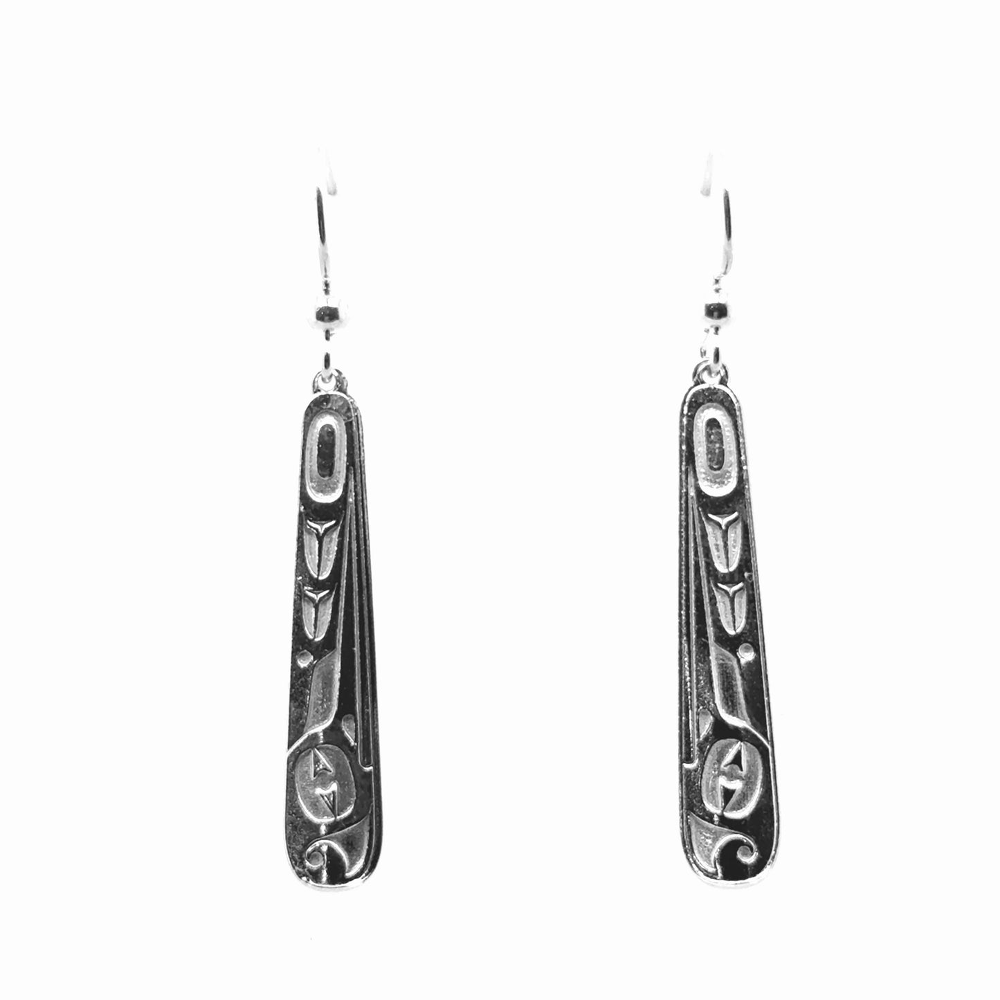 Earrings - Sterling Silver - Drop - Long Teardrop - Hummingbird - 35mm