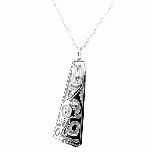 Pendant - Sterling Silver - Triangle - Raven - 38mm