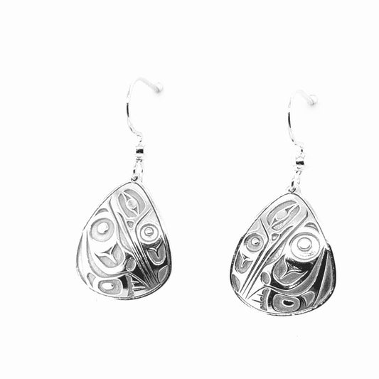 Earrings - Sterling Silver - Drop - Triangle - Hummingbird - 19mm